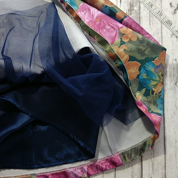 Tatyana Navy Floral Dress with Crocheted N… - Picture 9 of 11